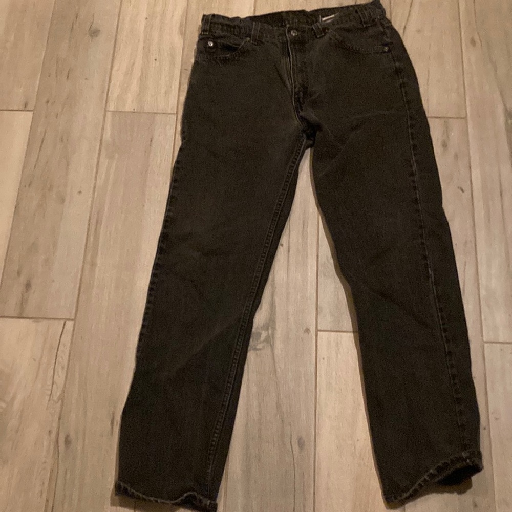 Vintage Levis Jeans Mens 34x32 Black 505 Orange Tab Denim Pants 90s Y2k faded